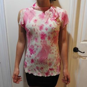 Silk flower blouse